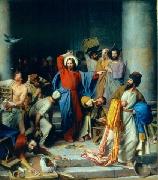 Carl Heinrich Bloch Jesus casting out the money changers at the temple Sweden oil painting artist
